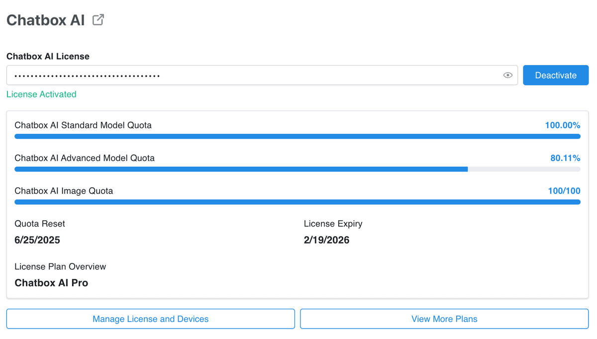 Chatbox Desktop App settings